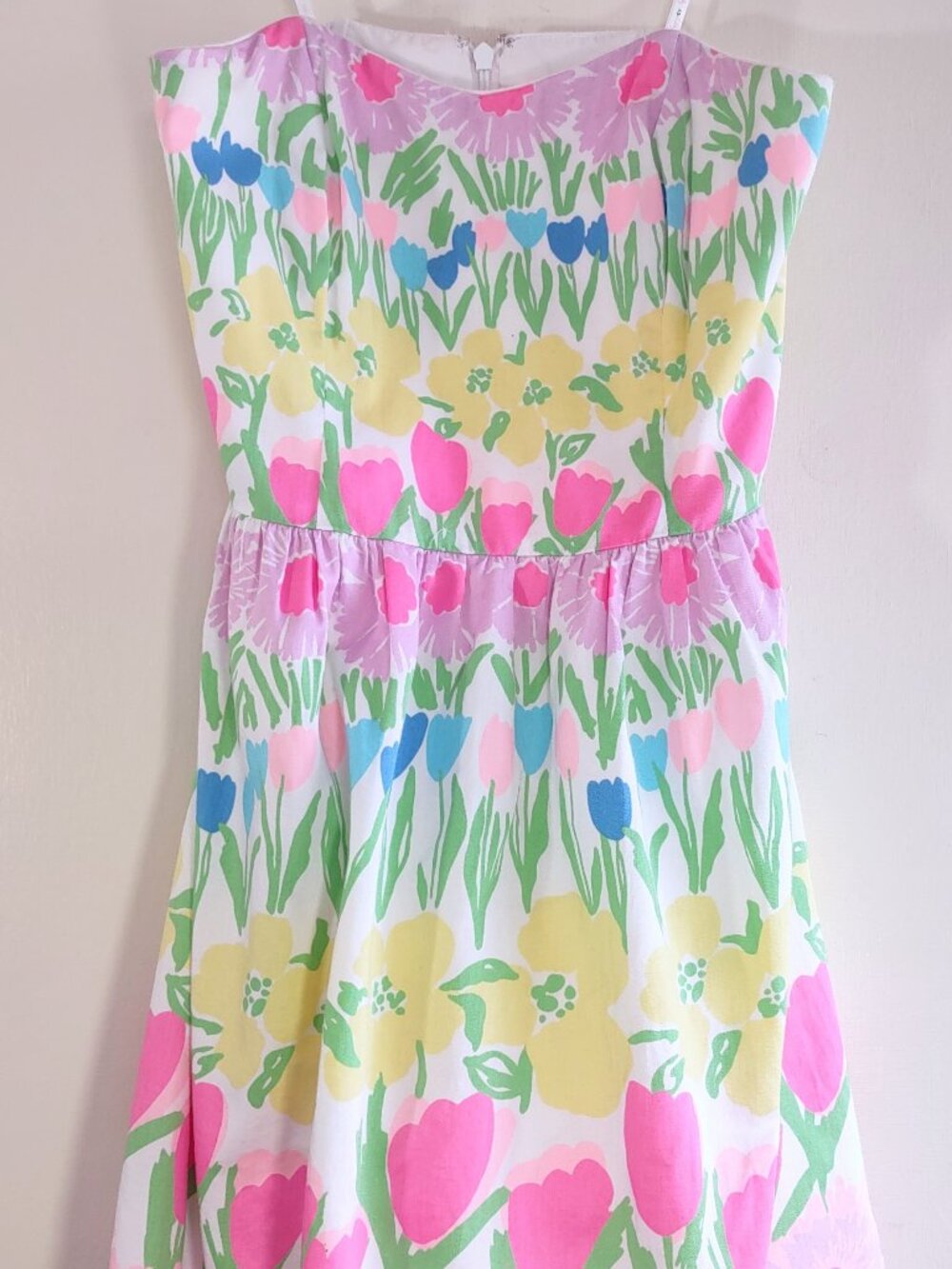 🌷 Lilly Pulitzer Payton Strapless Floral Dress Colorful Tulips Size 2 - Picture 8 of 14